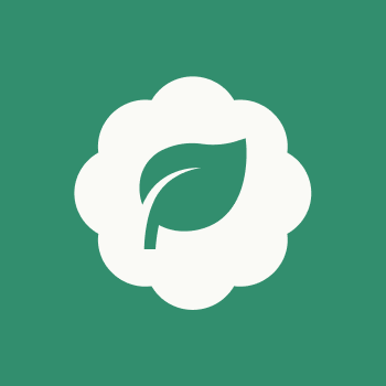 Logo da CTNC: Ícone de uma folha branca estilizada dentro de uma forma circular semelhante a uma flor, sobre fundo verde.